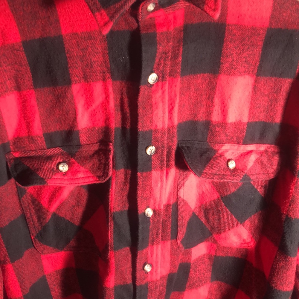 Men’s Y2k fall Buffalo plaid western USA button down shacket flannel shirt - Picture 4 of 11